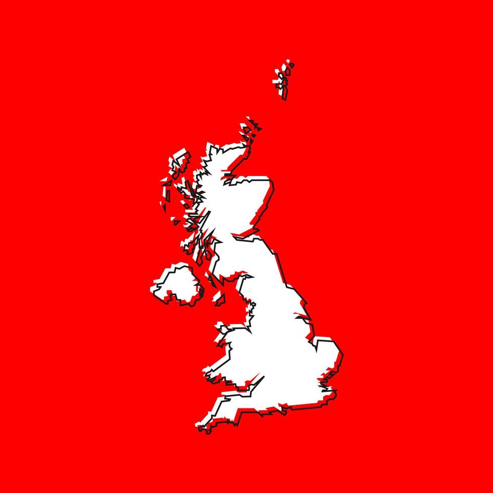 mapa da inglaterra em fundo vermelho vetor