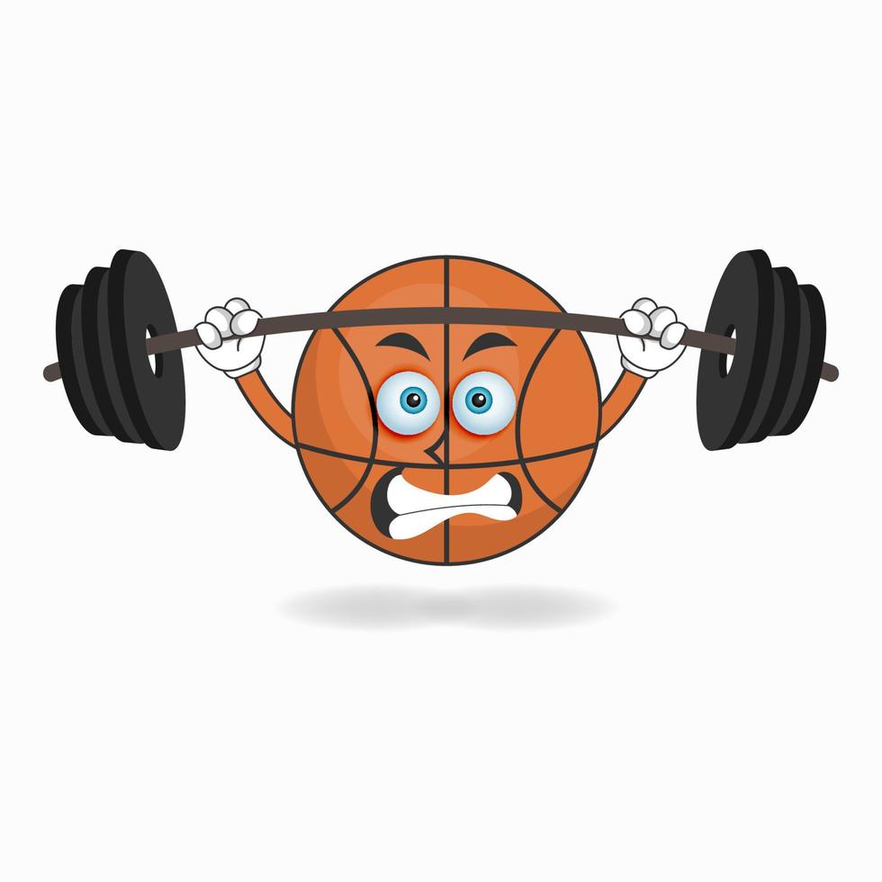 personagem do mascote do basquete com equipamentos de fitness. ilustração vetorial vetor