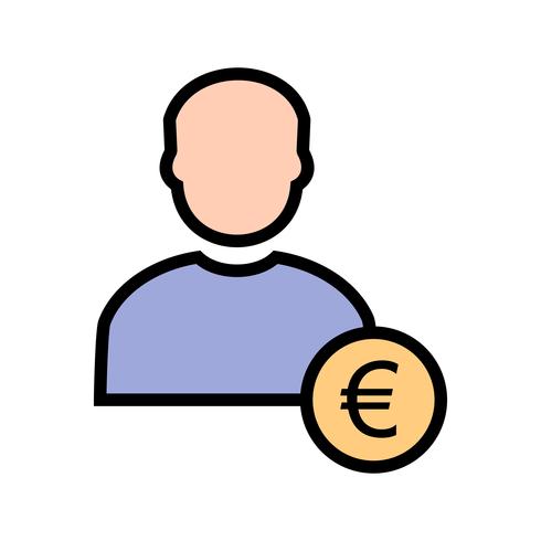 Euro com ícone de vetor de homem