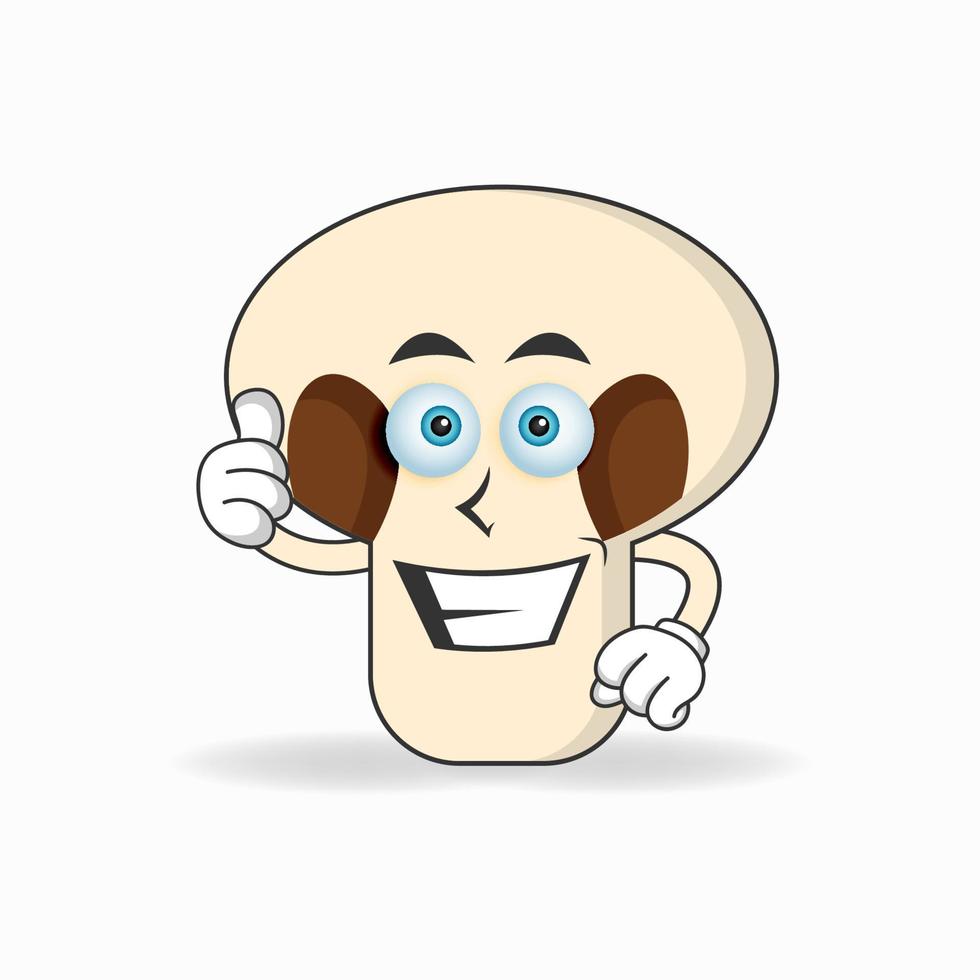 personagem de mascote de cogumelos com expressão de sorriso. ilustração vetorial vetor