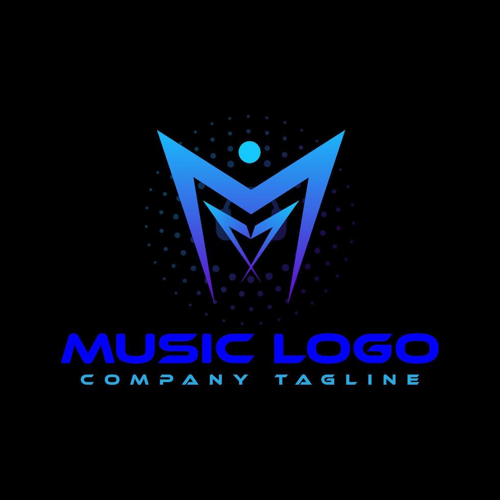 inicial carta m música logotipo. milímetros símbolo podcast logotipo ícone vetor modelo. pró vetor