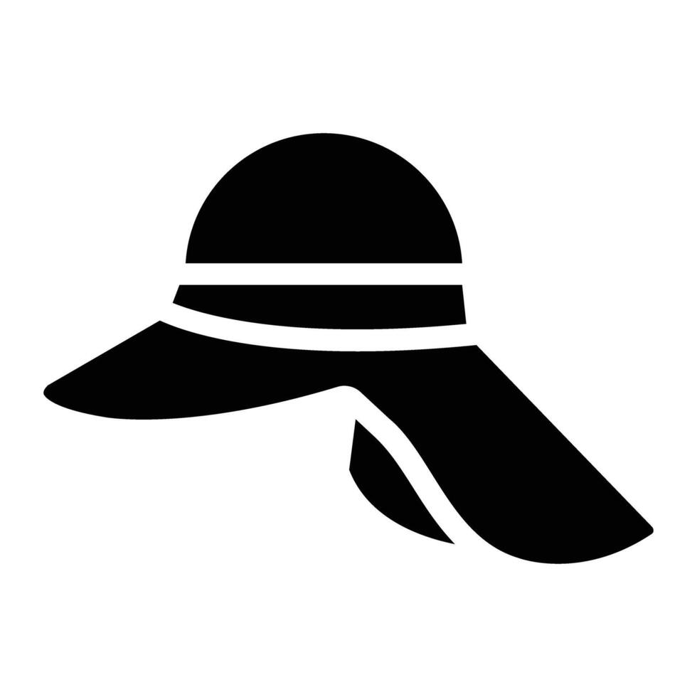 pescaria chapéu glifo ícone fundo branco vetor