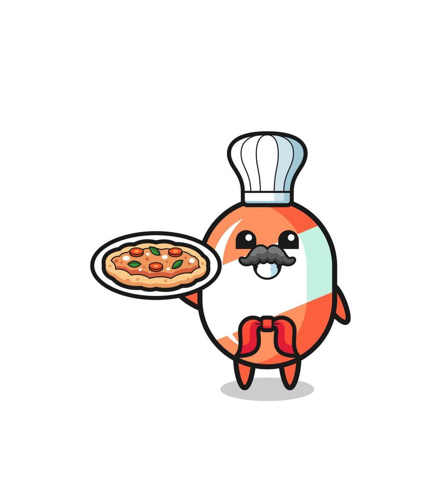 personagem doce como mascote do chef italiano vetor