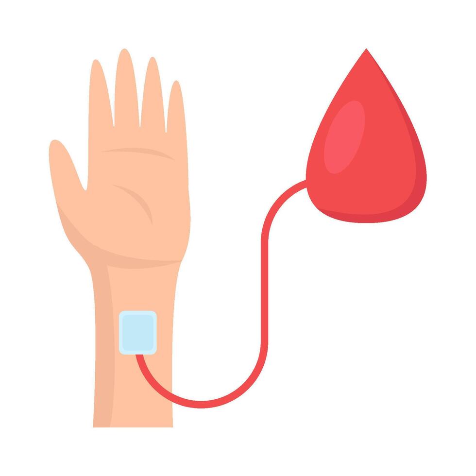 sangue infusão mão ilustração vetor