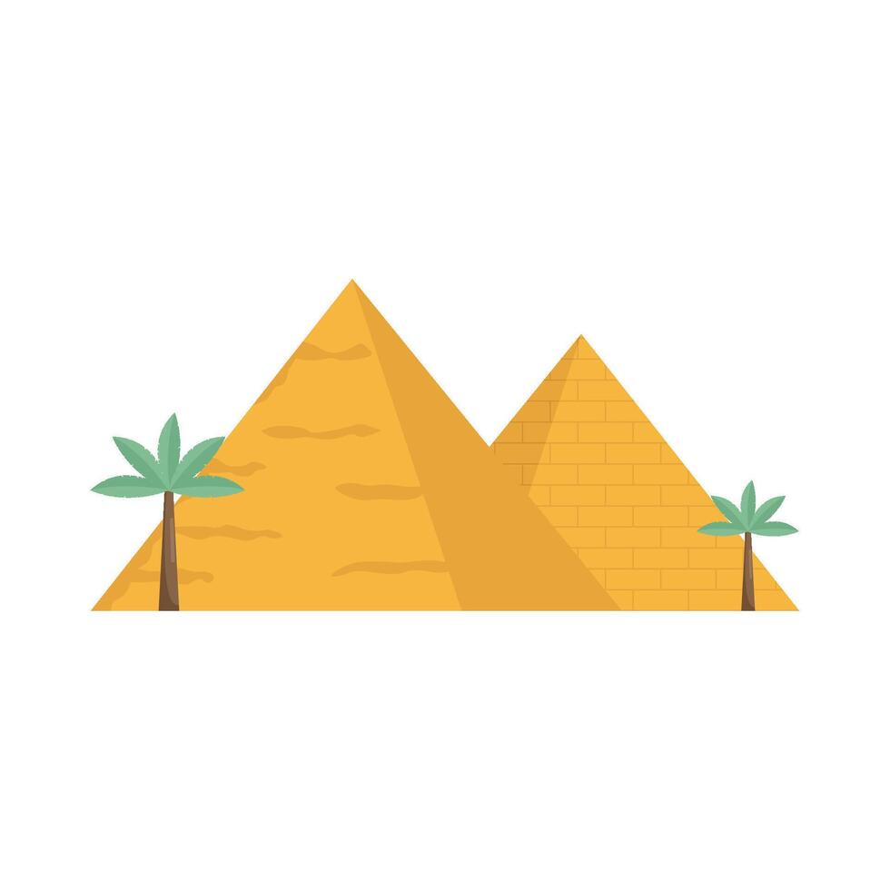 pirâmide com Palma árvore ilustração vetor