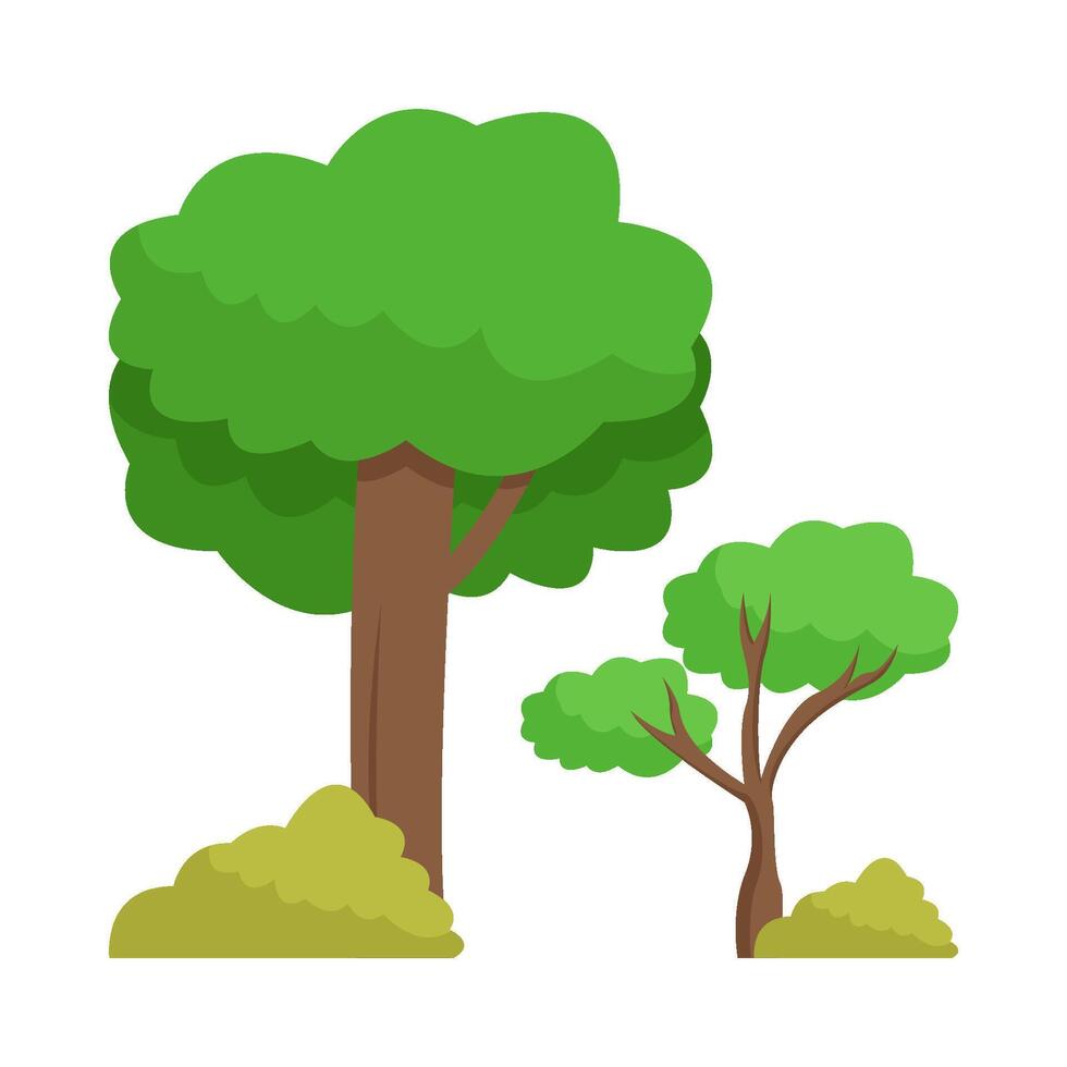 árvore com Relva verde ilustração vetor