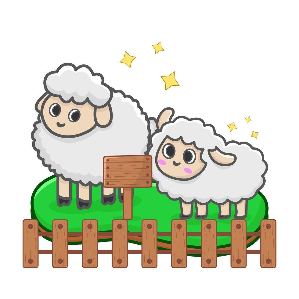 ovelha dentro Fazenda ilustração vetor