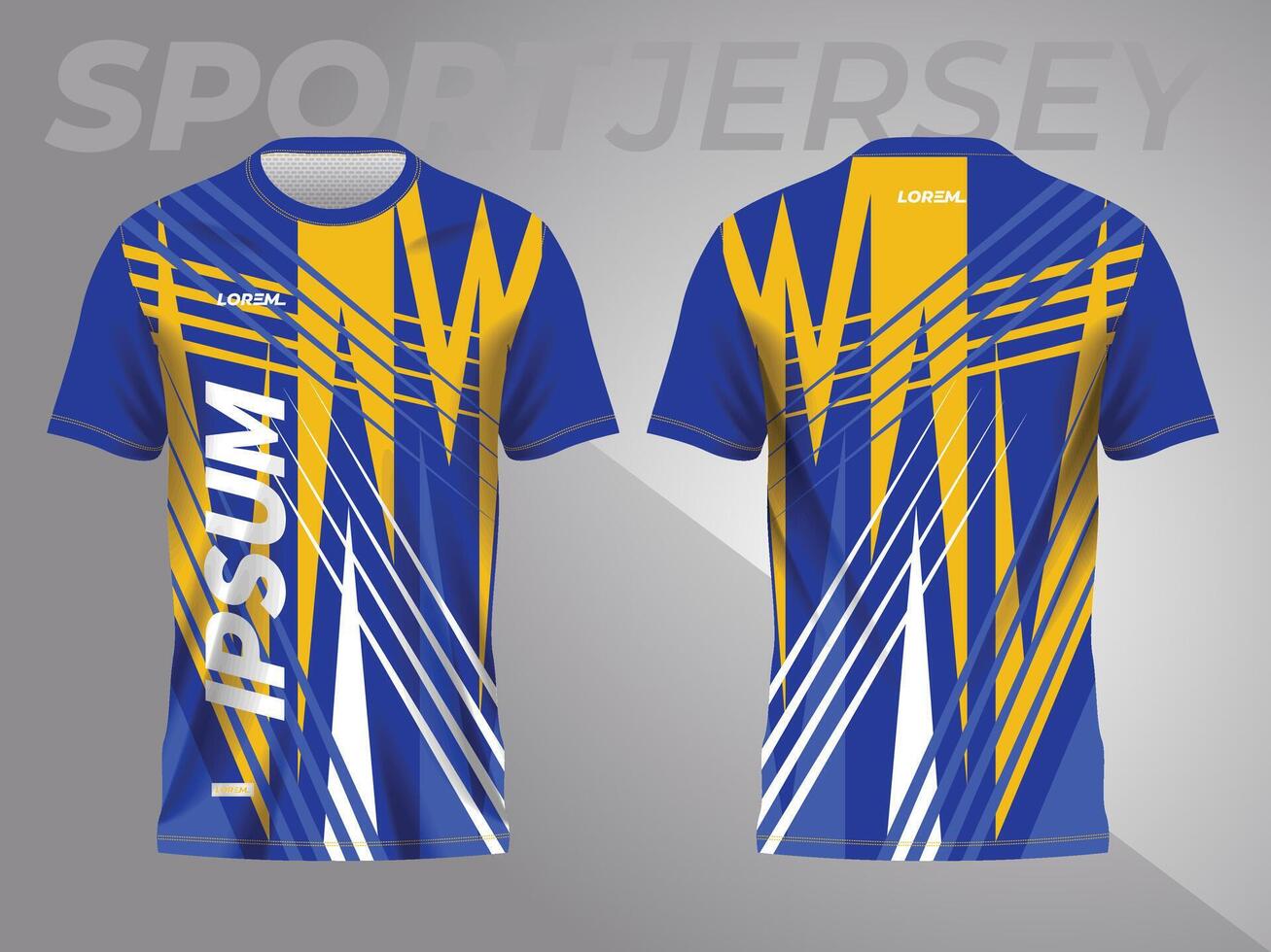 abstrato azul e amarelo fundo e padronizar para esporte jérsei Projeto vetor