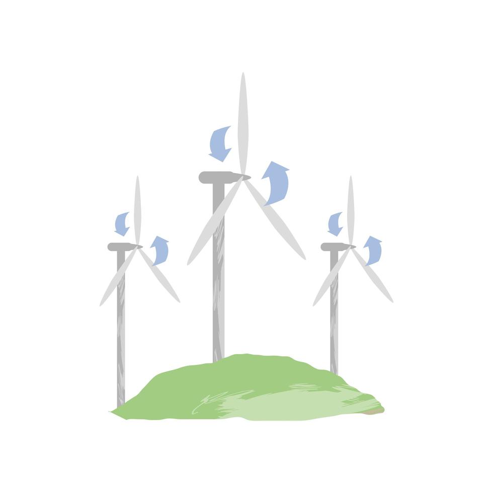 energia renovável de turbinas eólicas vetor