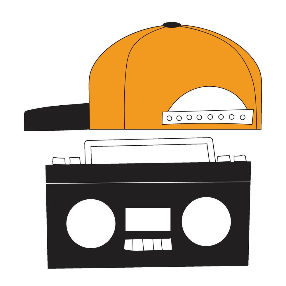 chapéu rádio skate elemento ilustração vetor