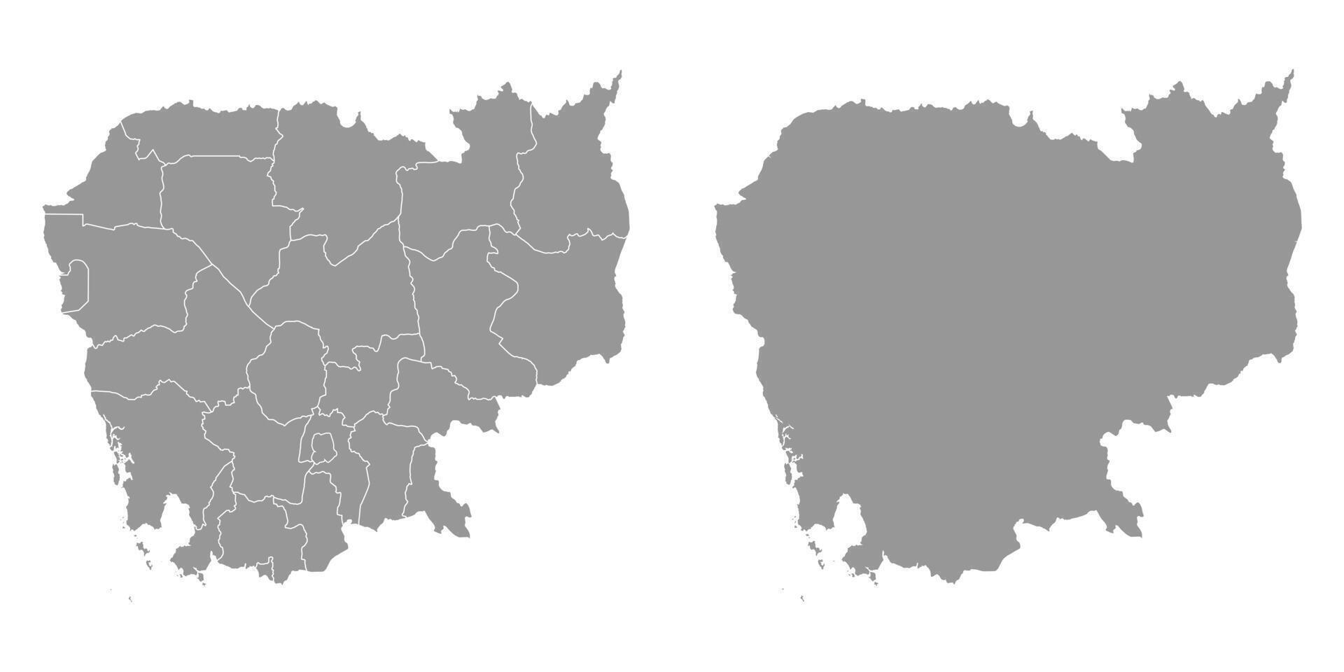 Camboja mapa com administrativo divisões. vetor ilustração.