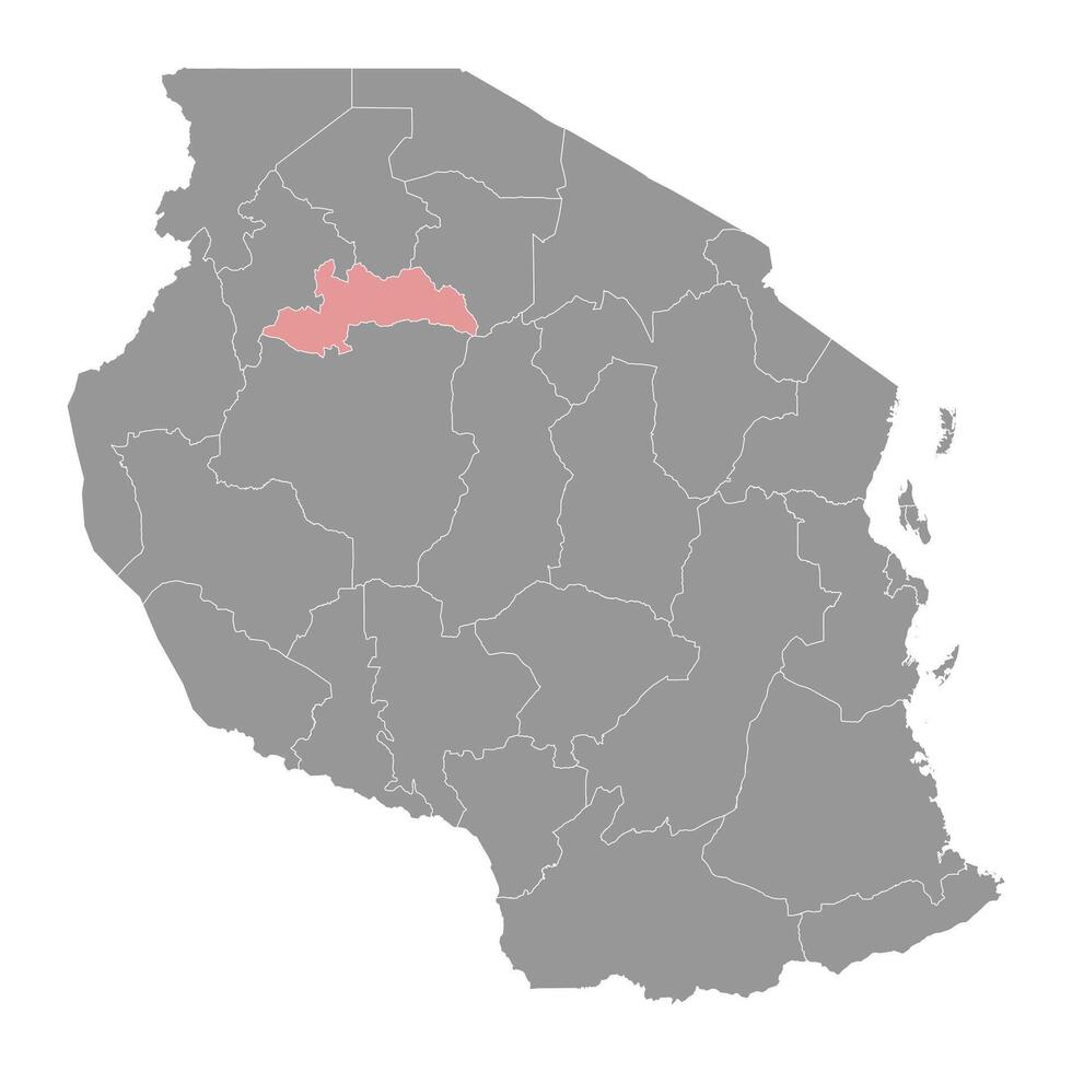 brilhante região mapa, administrativo divisão do Tanzânia. vetor ilustração.