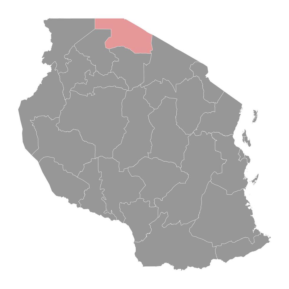 mara região mapa, administrativo divisão do Tanzânia. vetor ilustração.