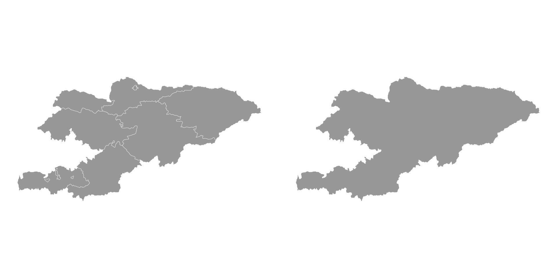 Quirguistão mapa com administrativo divisões. vetor ilustração.