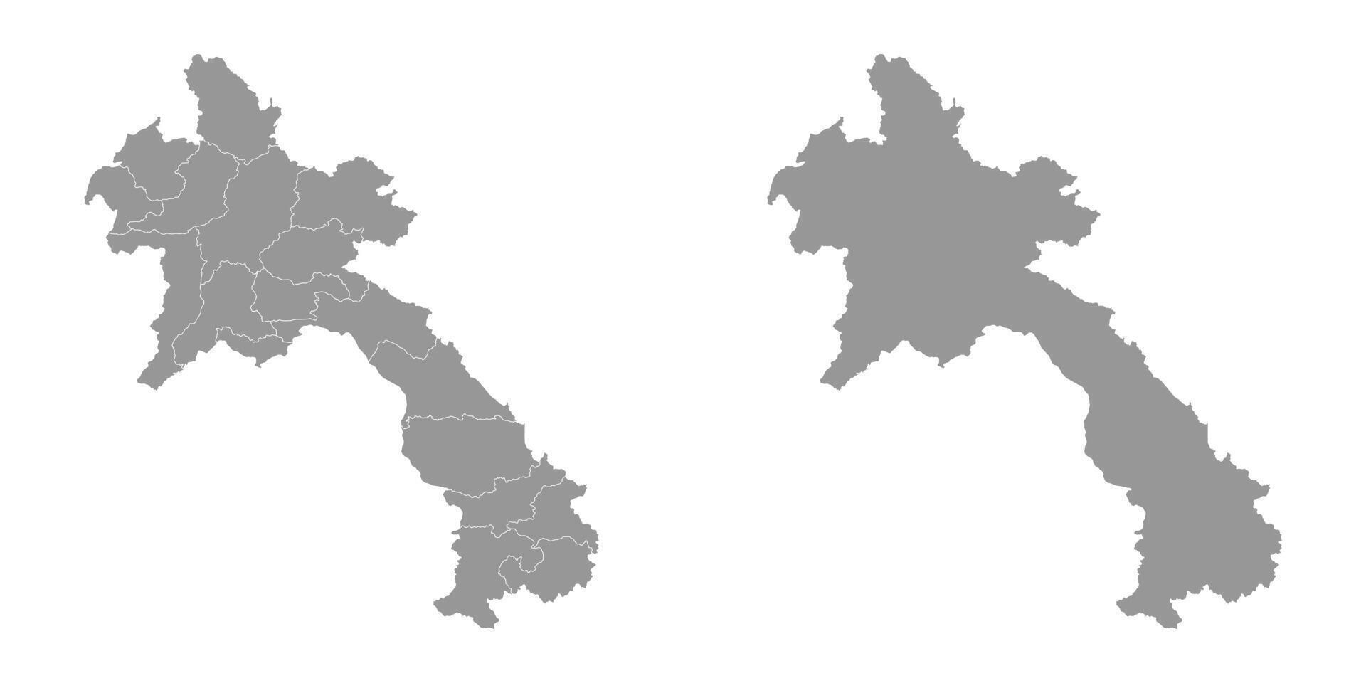 lao povos democrático república mapa com administrativo divisões. vetor ilustração.