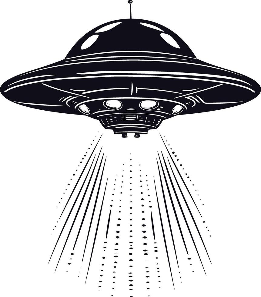 ai gerado silhueta esfolando UFO Preto cor só vetor