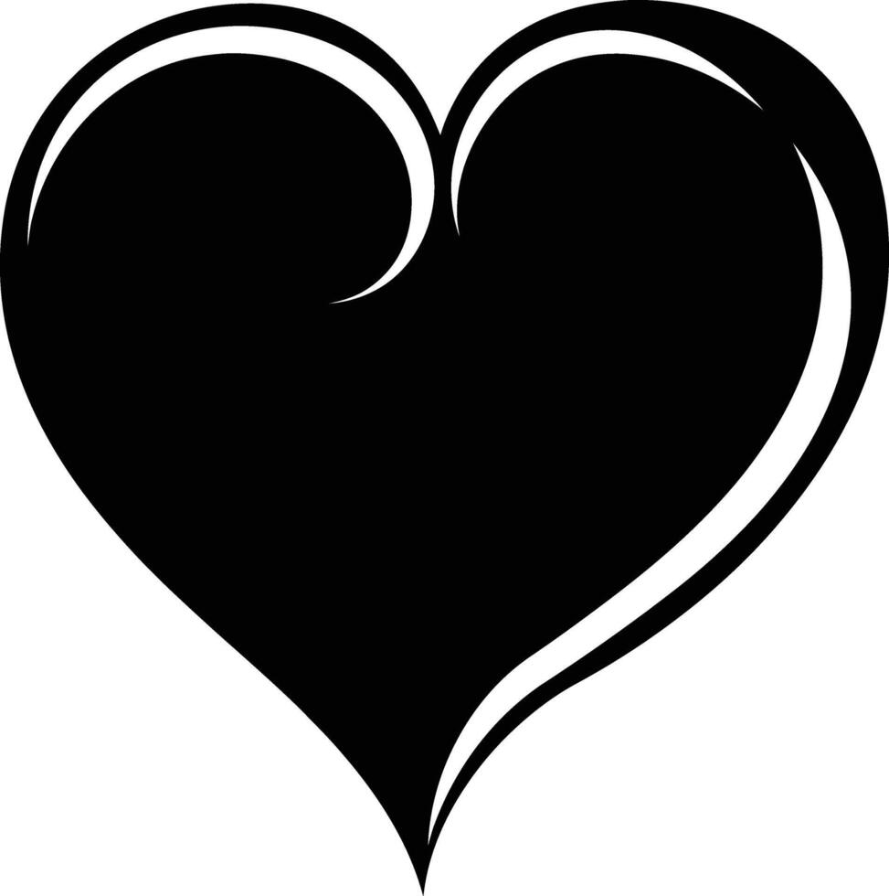 ai gerado silhueta coração amor logotipo símbolo Preto cor só vetor
