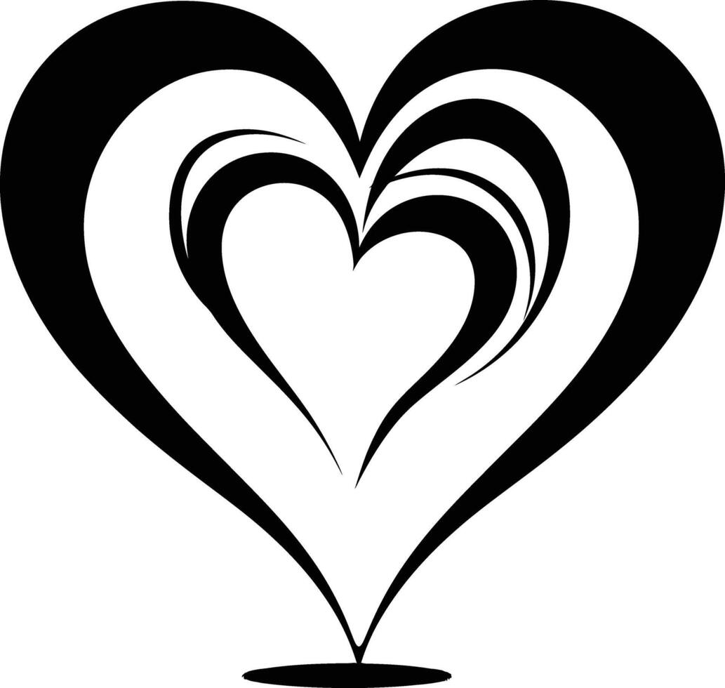 ai gerado silhueta coração amor logotipo símbolo Preto cor só vetor
