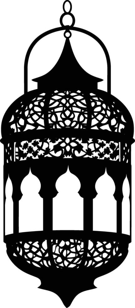 ai gerado silhueta bênção Ramadã vibrações lanterna Preto cor só vetor