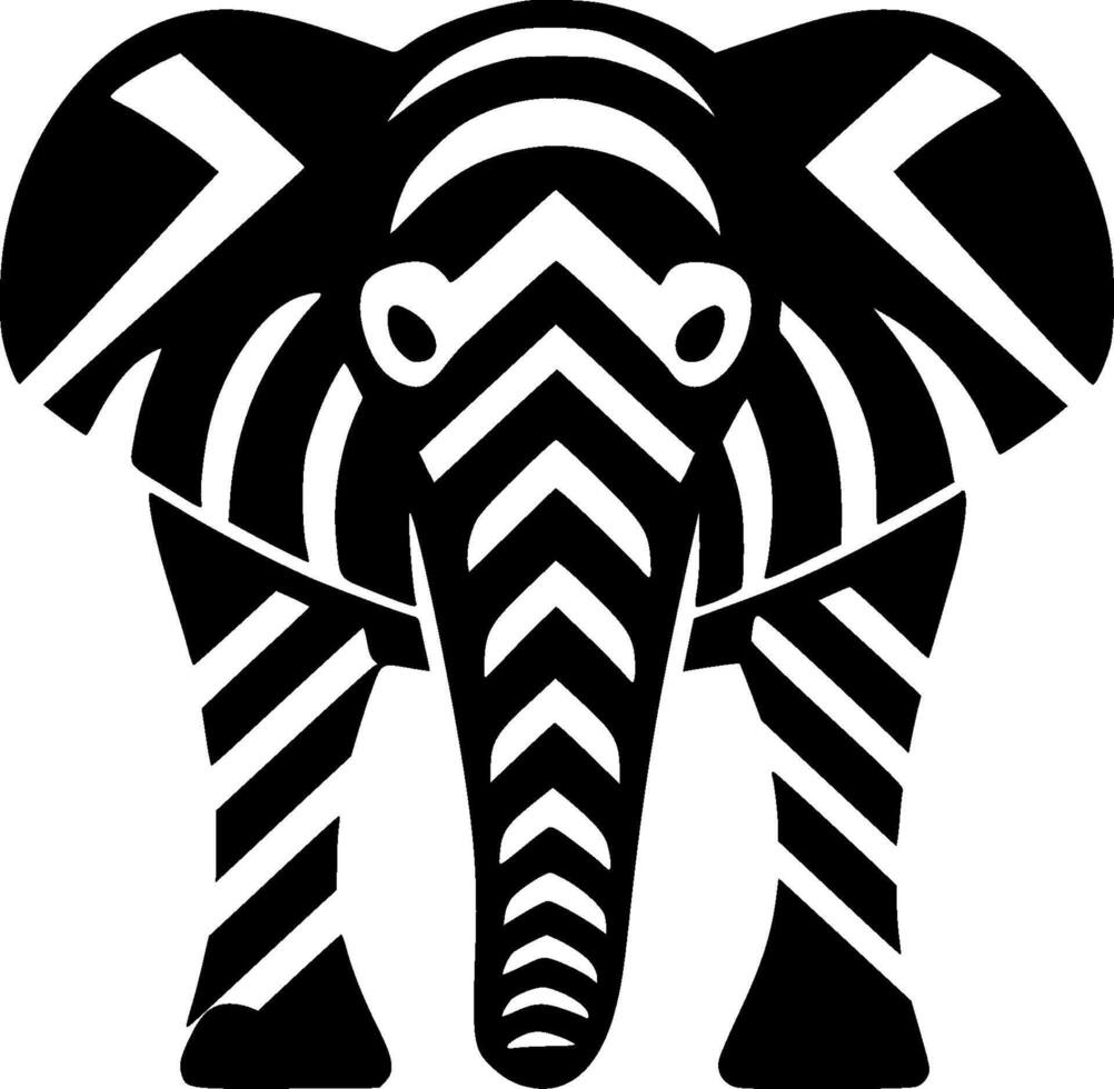 elefante, Preto e branco vetor ilustração