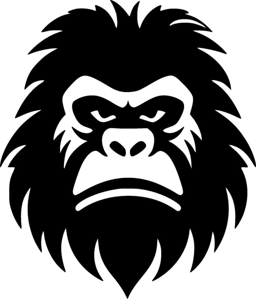 gorila, Preto e branco vetor ilustração