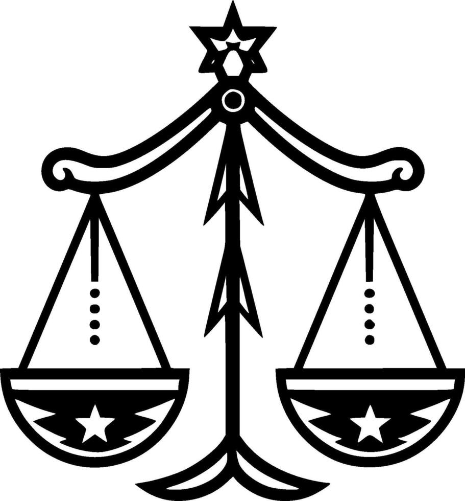 justiça - minimalista e plano logotipo - vetor ilustração