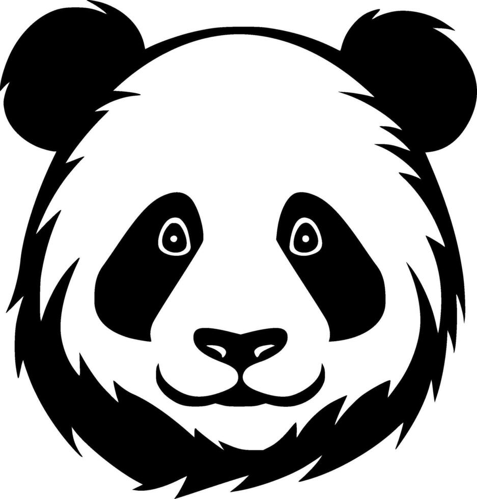 panda - Preto e branco isolado ícone - vetor ilustração