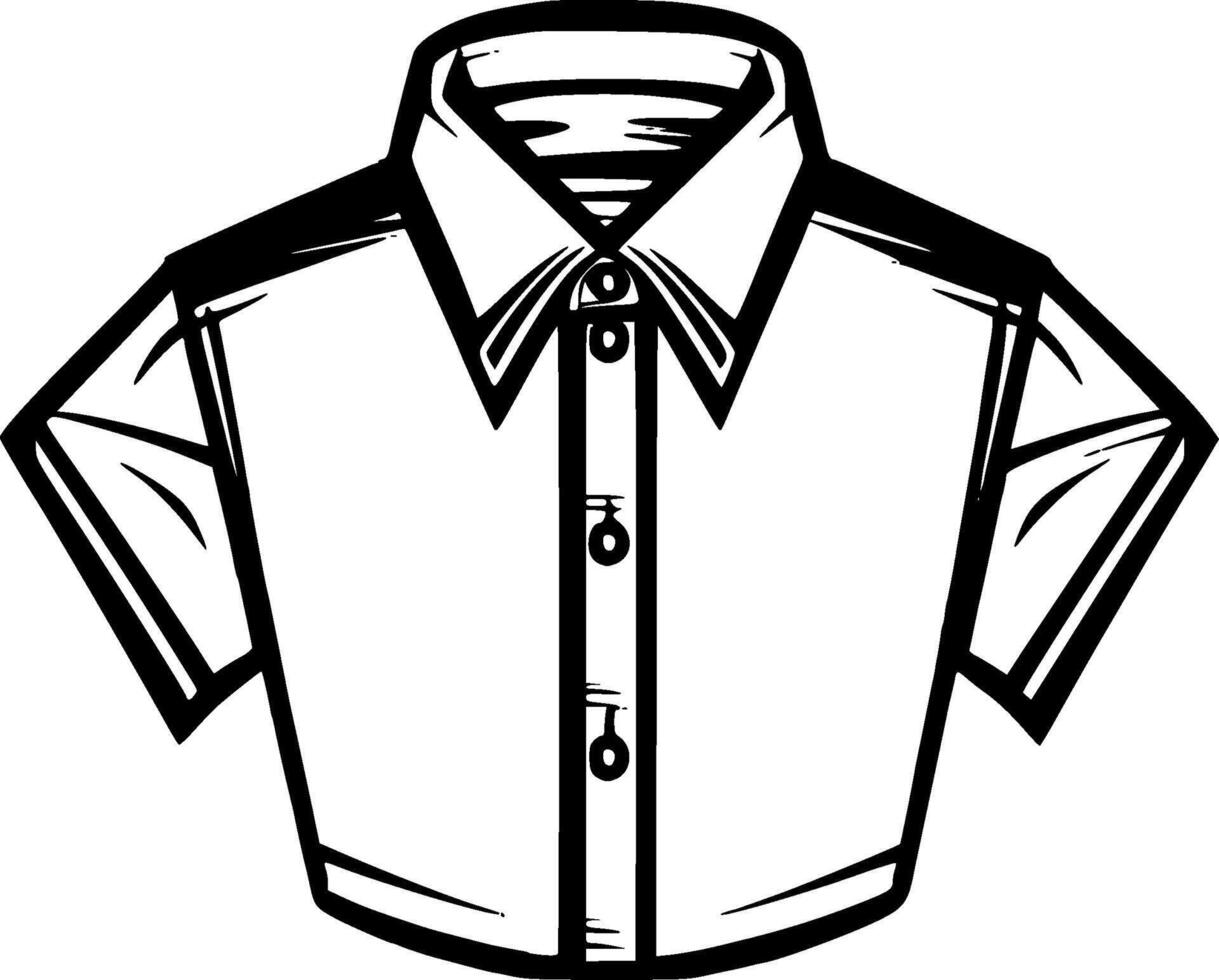 camisa, Preto e branco vetor ilustração