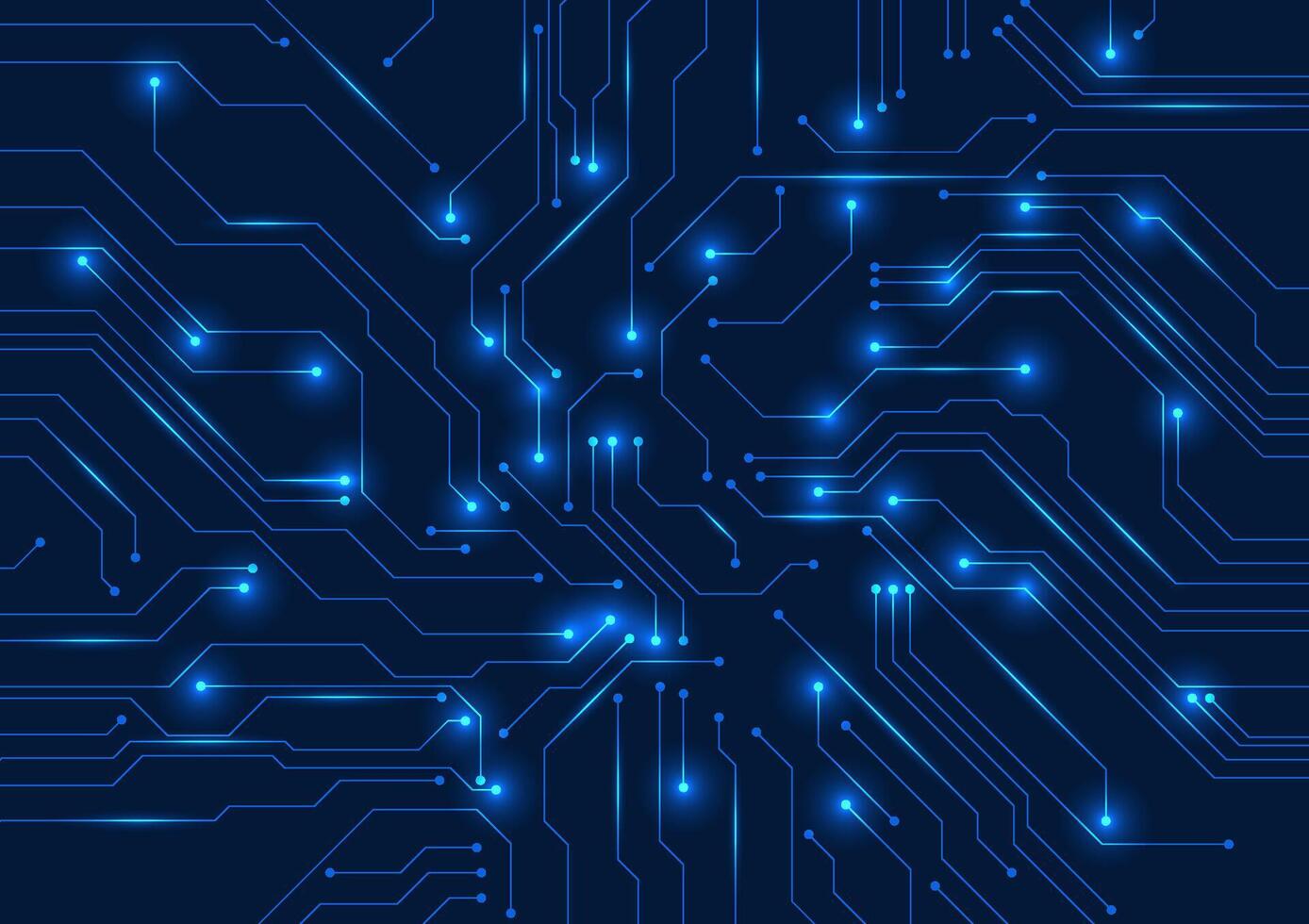 o circuito borda tecnologia fundo, a o circuito borda envia sinais para a Operação do eletrônico dispositivos, com claro. vetor ilustração