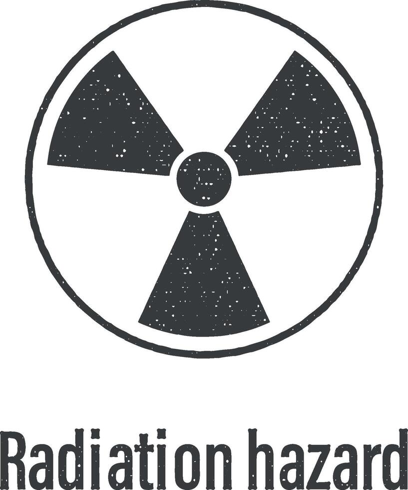 radiação perigo ícone vetor ilustração dentro carimbo estilo