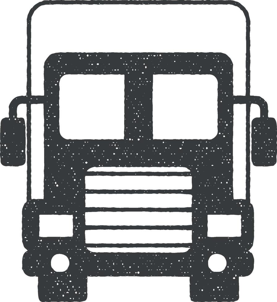 frente Visão caminhão, viagem ícone vetor ilustração dentro carimbo estilo