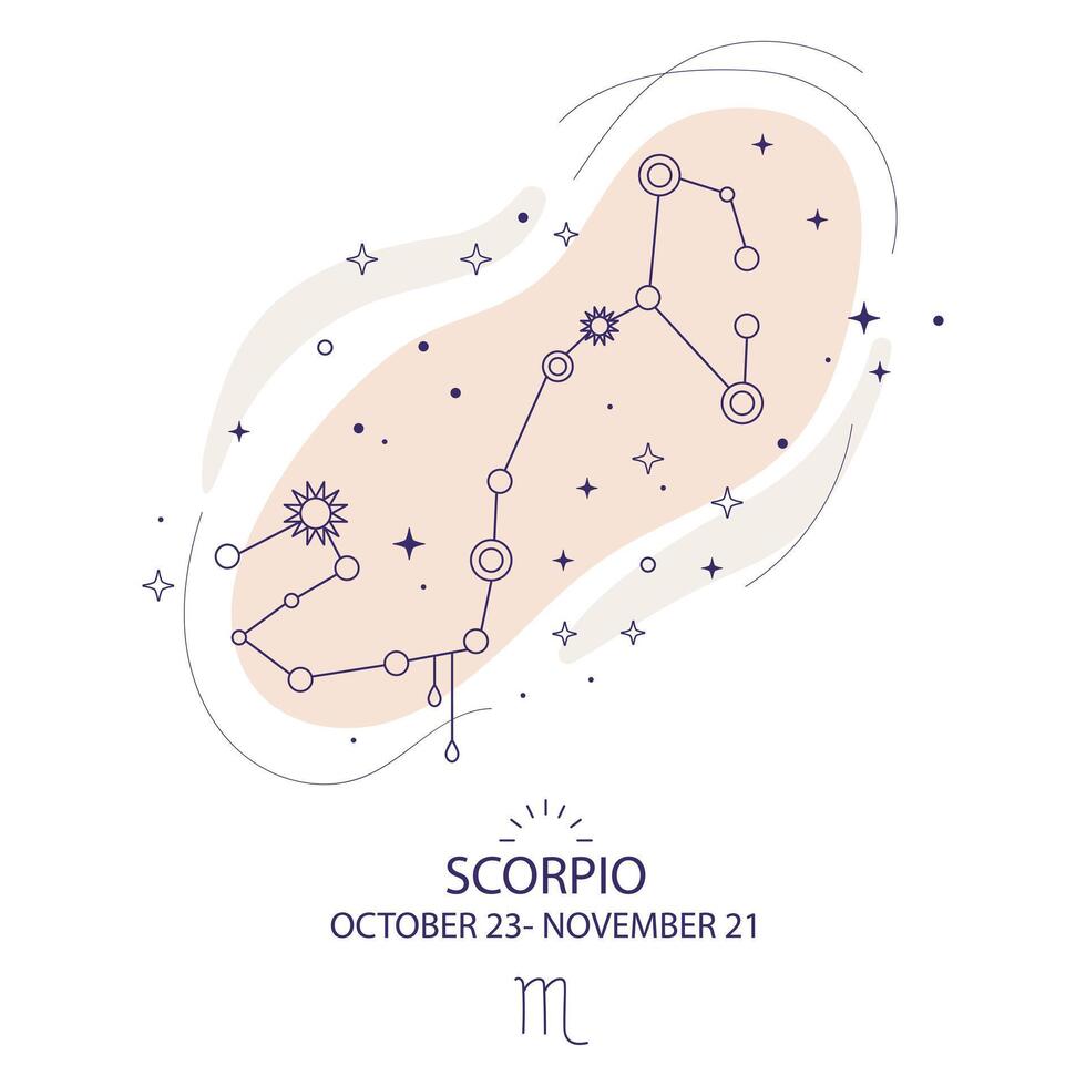 Estrela constelação zodíaco Escorpião vetor