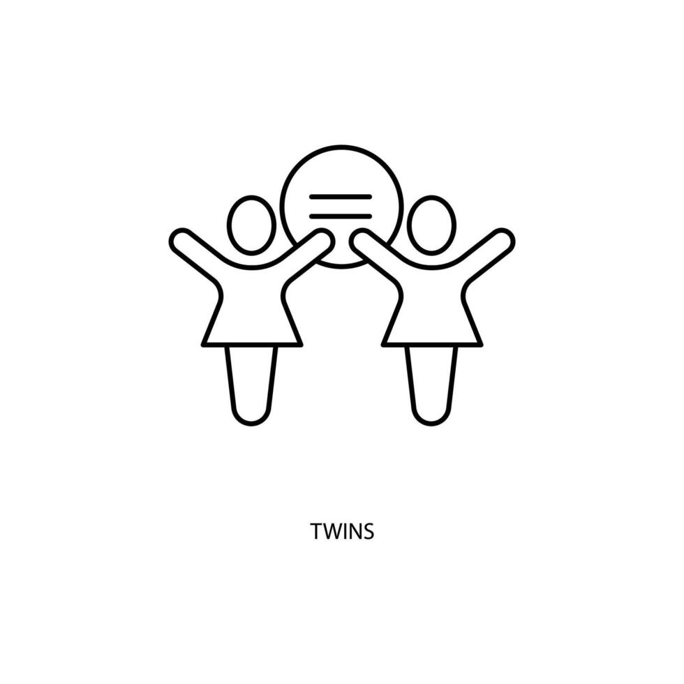 gêmeos conceito linha ícone. simples elemento ilustração. gêmeos conceito esboço símbolo Projeto. vetor