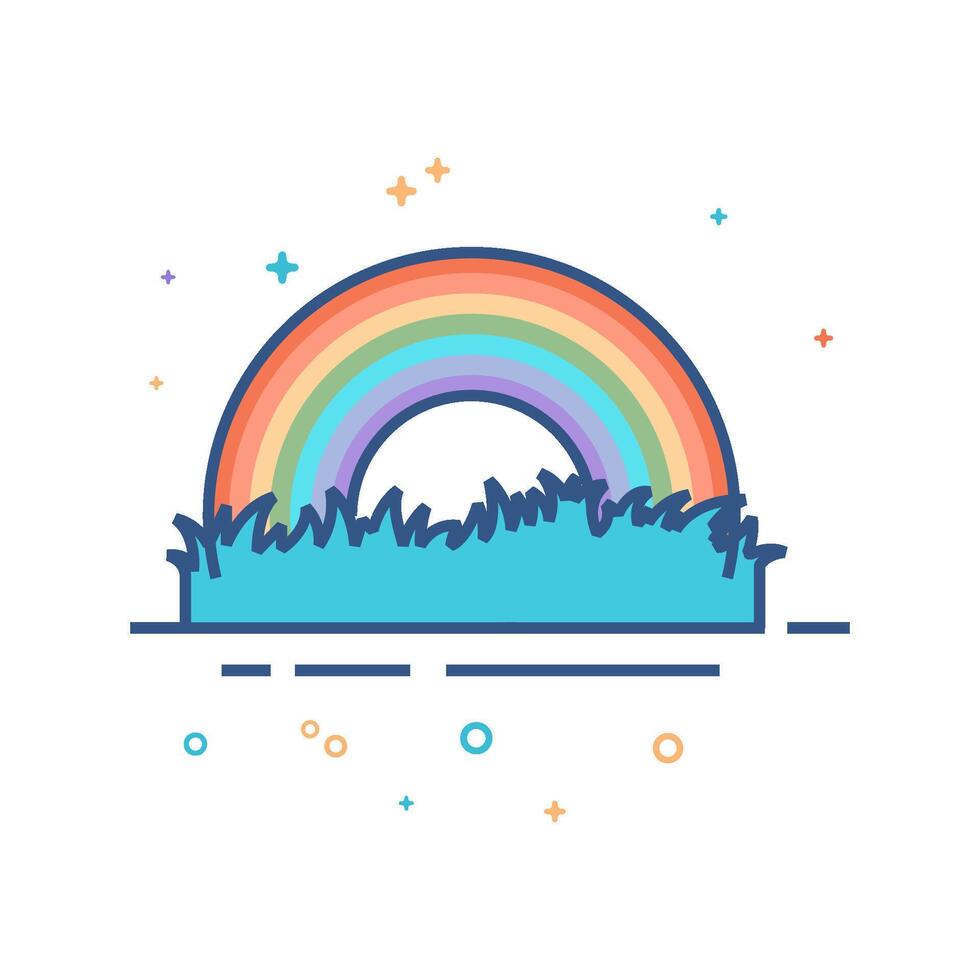 arco Iris ícone plano cor estilo vetor ilustração