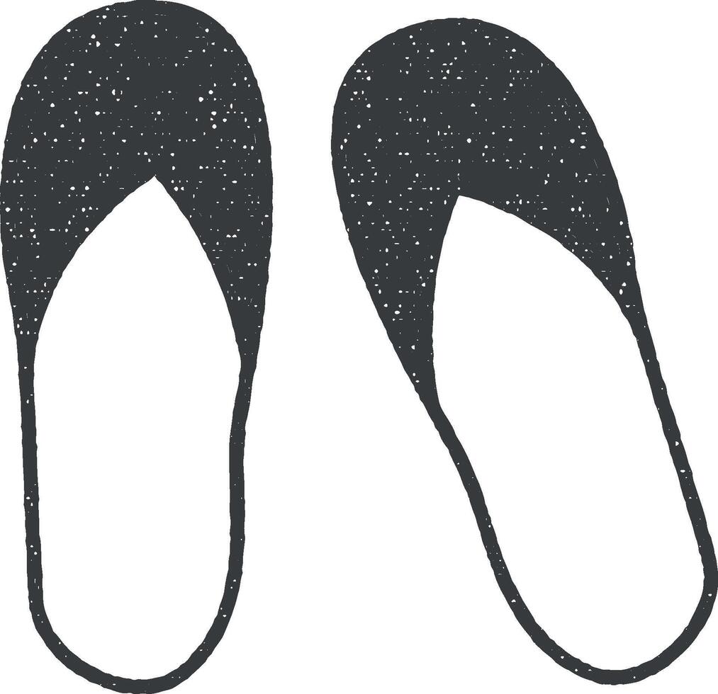 sandálias de dedo esboço ícone vetor ilustração dentro carimbo estilo