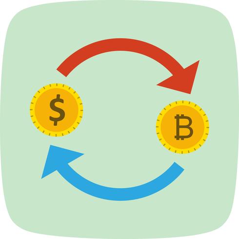 Troca de Bitcoin com ícone de vetor de dólar