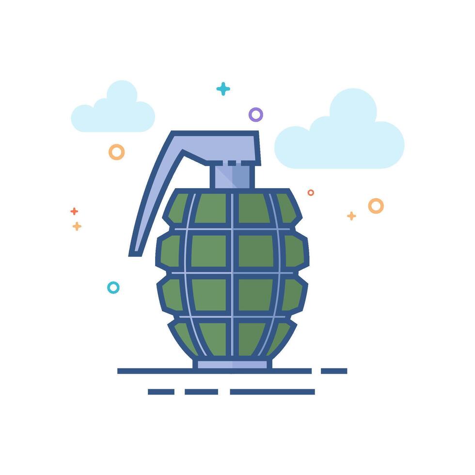 Grenade ícone plano cor estilo vetor ilustração