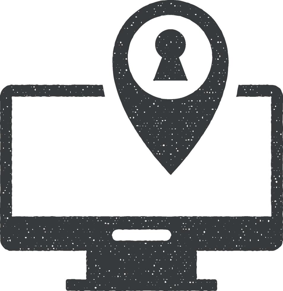 endereço rastreador, localização alfinete, conectados mapa, conectados sistema, seguro localização localizador vetor ícone ilustração com carimbo efeito