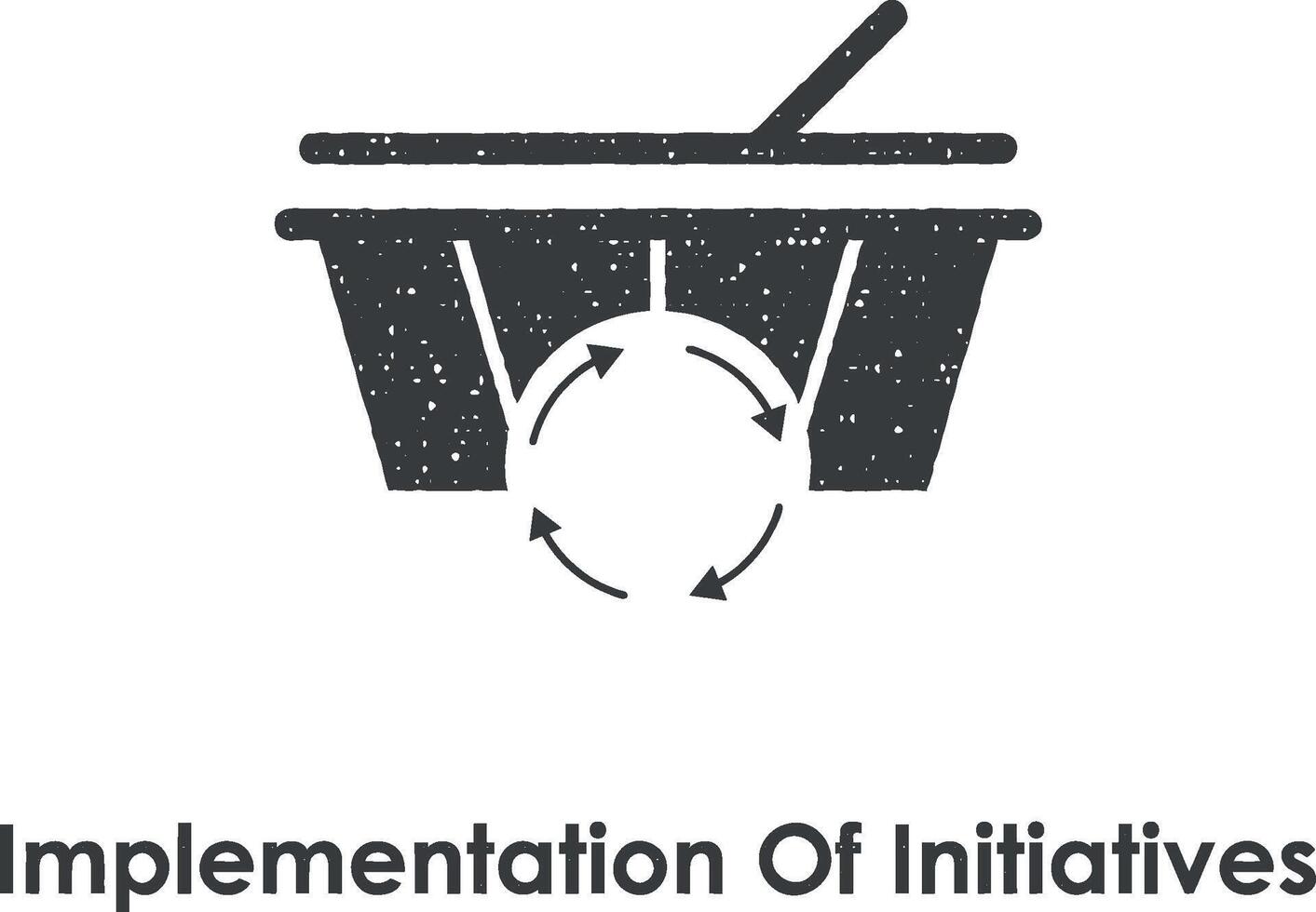 cesta, Setas; flechas, implementação do iniciativas vetor ícone ilustração com carimbo efeito