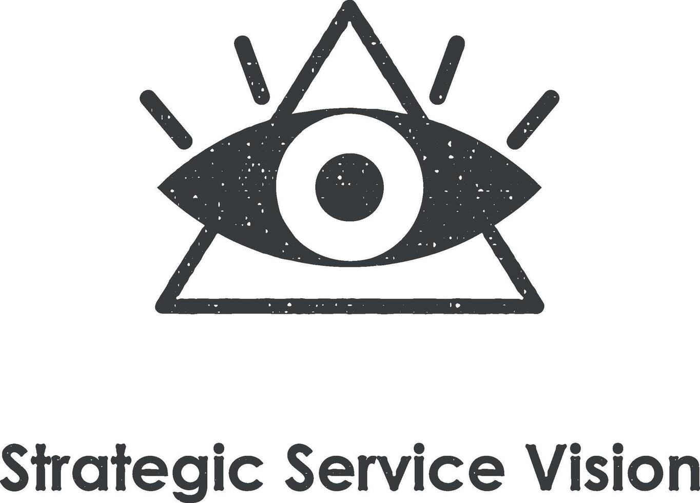 triângulo, olho, estratégico serviço visão vetor ícone ilustração com carimbo efeito