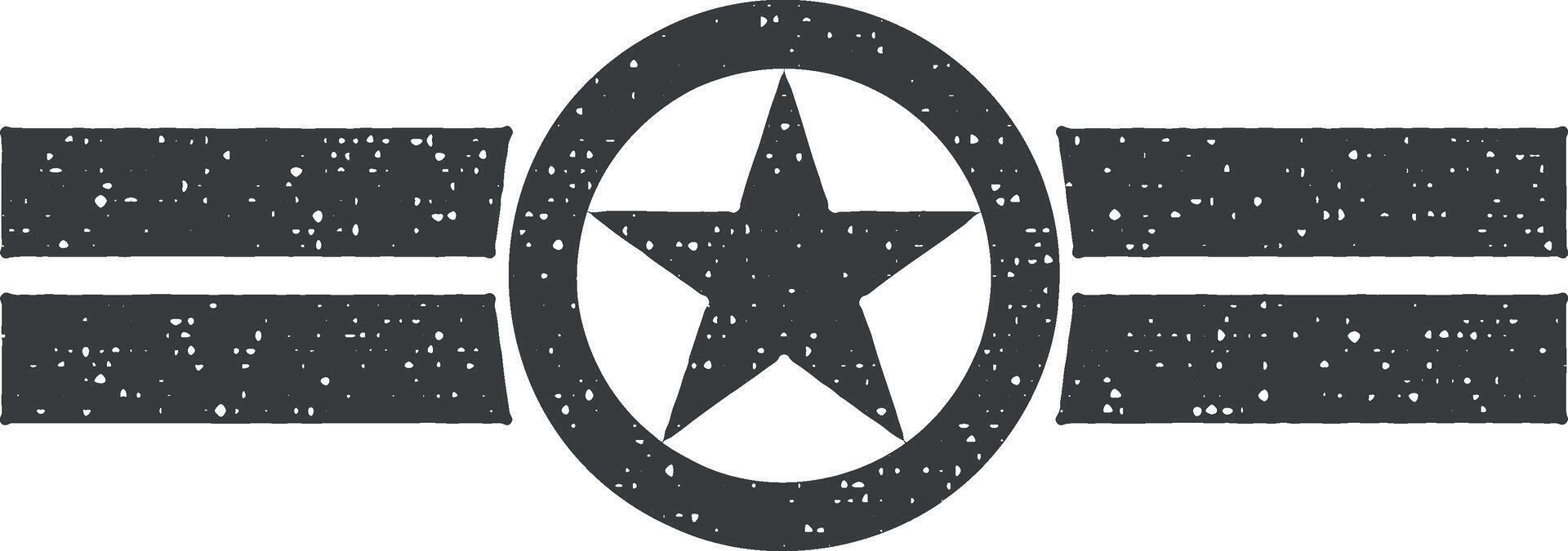 Estrela dentro uma círculo vetor ícone ilustração com carimbo efeito