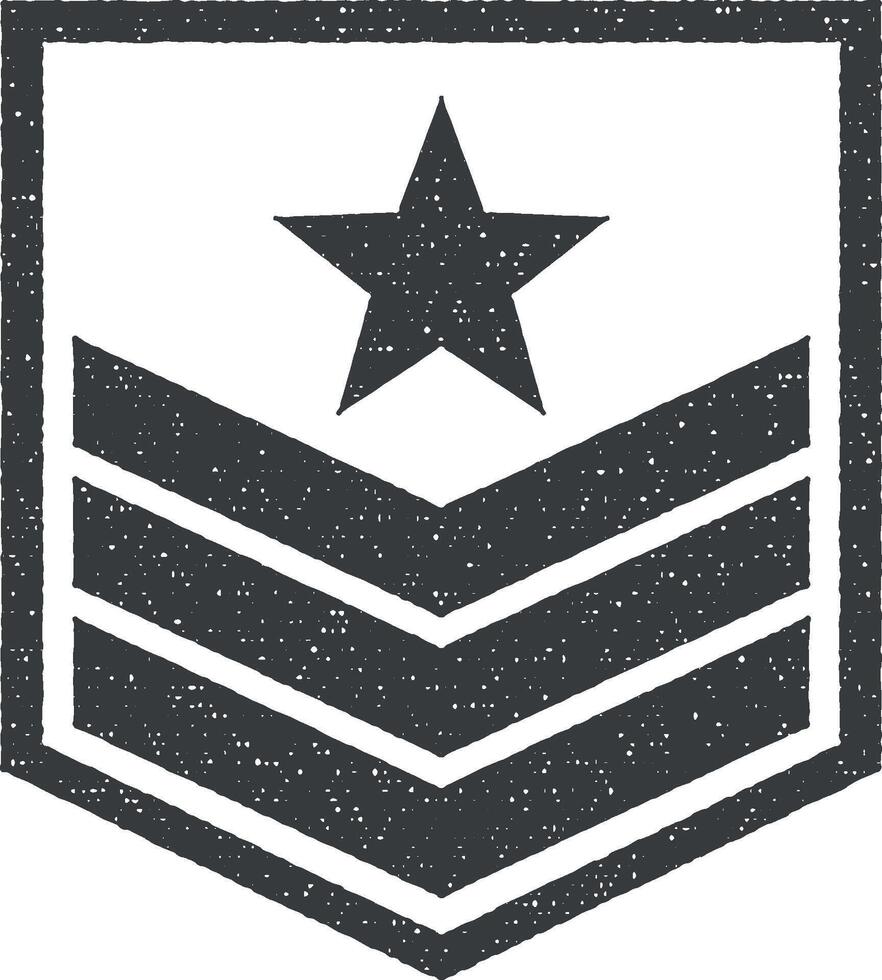 militares crachá em a manga vetor ícone ilustração com carimbo efeito