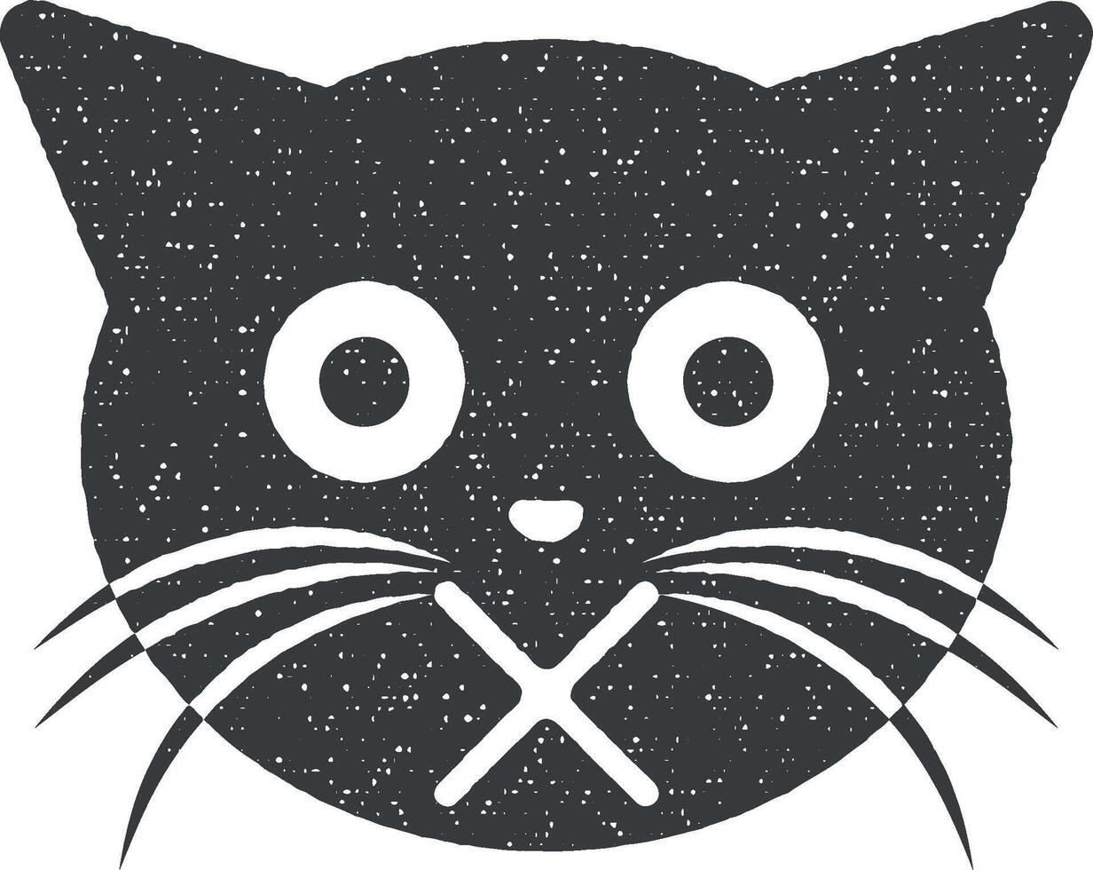 não palavras gato vetor ícone ilustração com carimbo efeito
