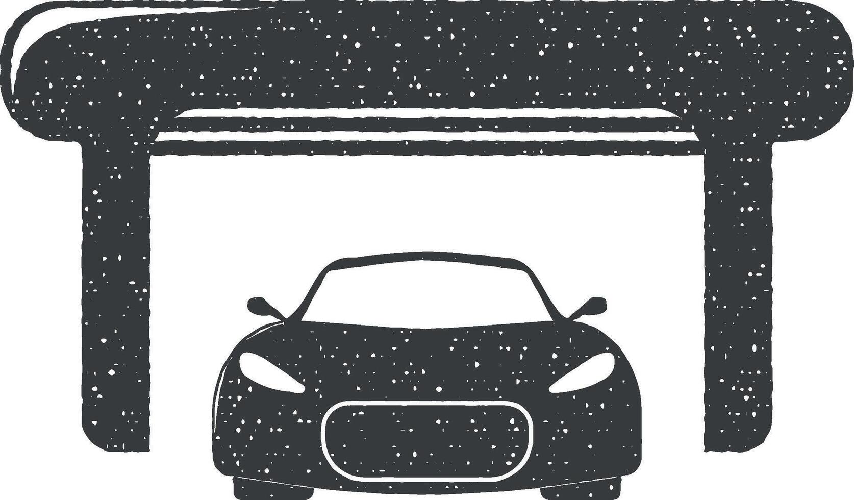 carro dentro a garagem vetor ícone ilustração com carimbo efeito