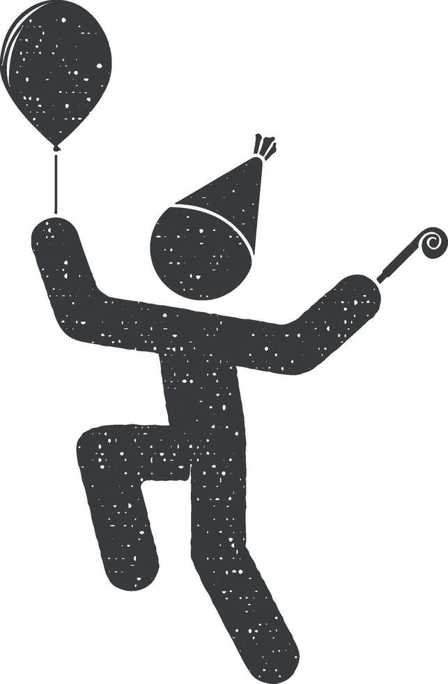 aniversário do a criança vetor ícone ilustração com carimbo efeito