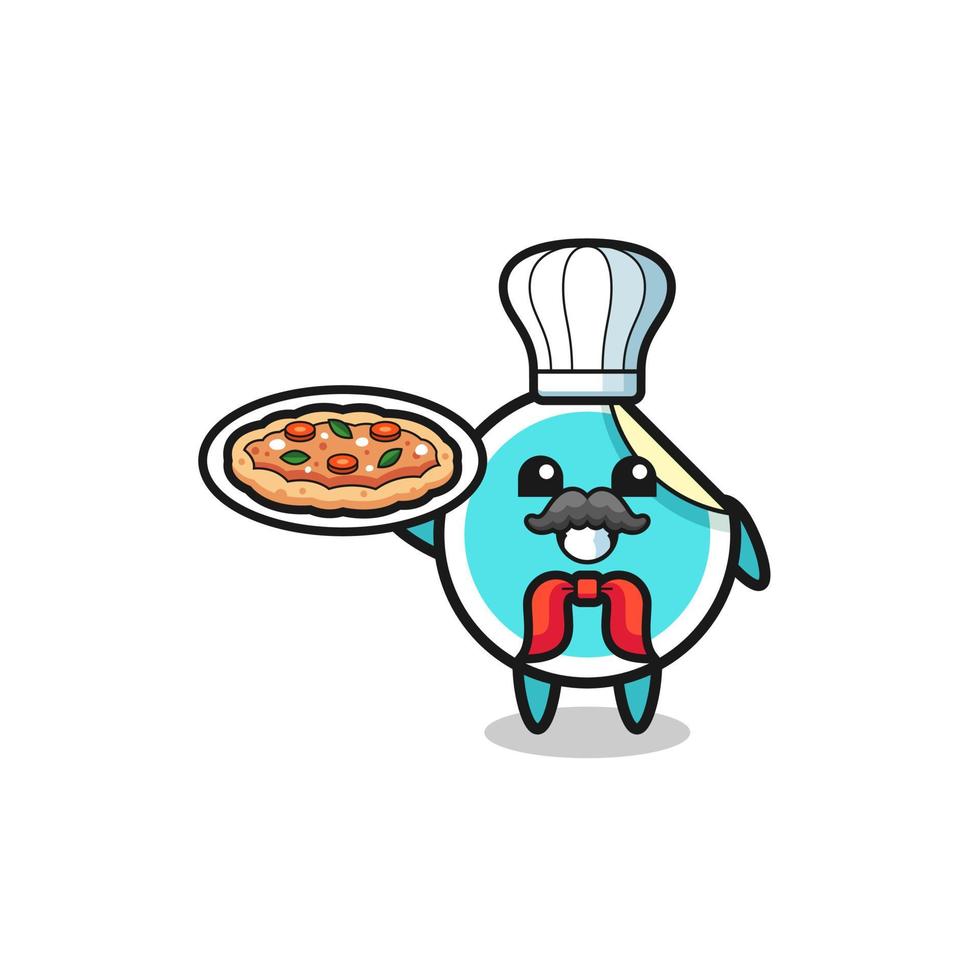 personagem autocolante como mascote do chef italiano vetor