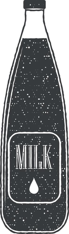 garrafa do leite vetor ícone ilustração com carimbo efeito