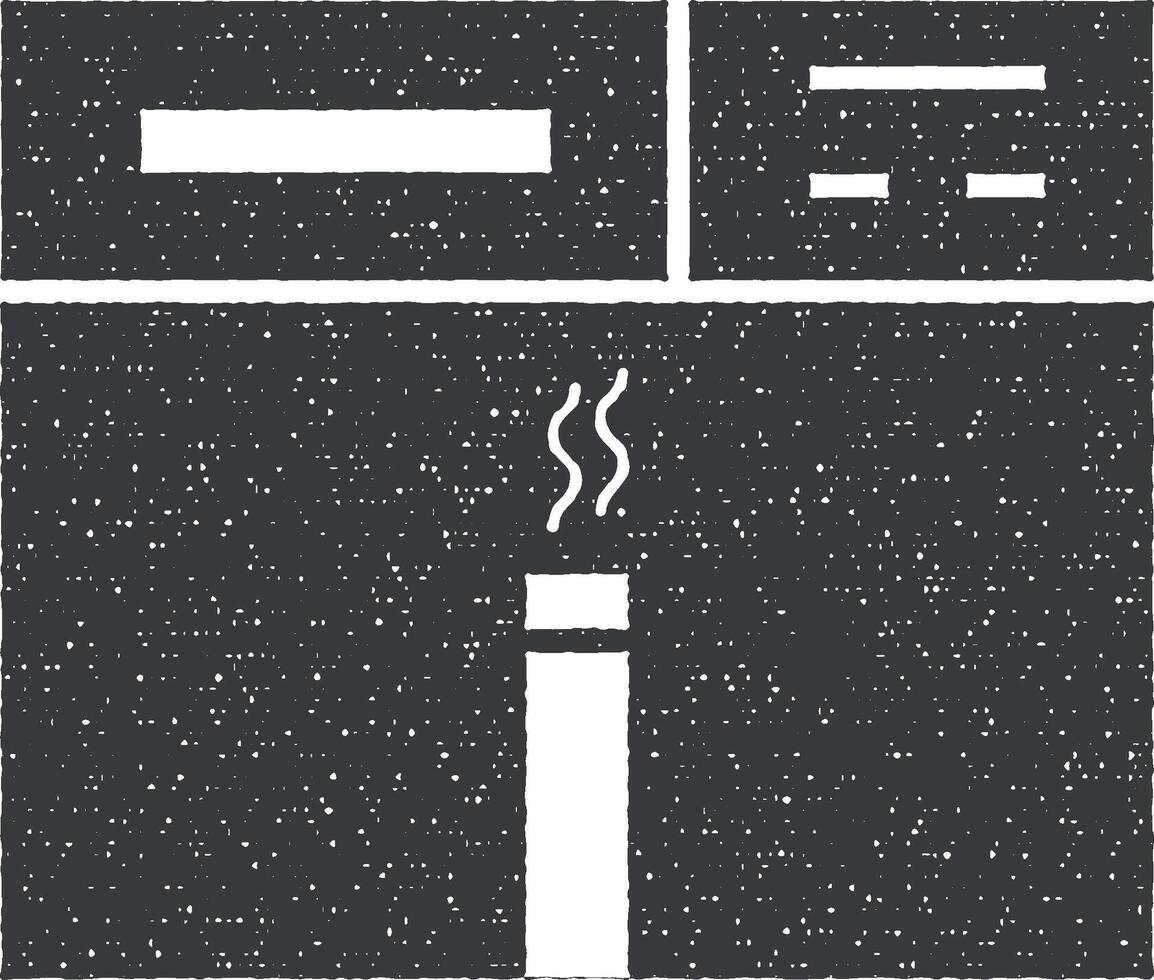 karaokê, cigarro, nicotina vetor ícone ilustração com carimbo efeito