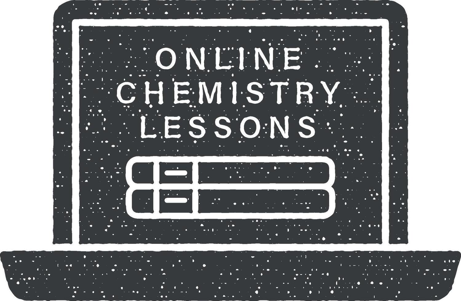 computador portátil conectados química lições vetor ícone ilustração com carimbo efeito
