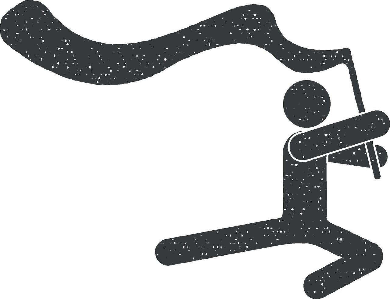 ginástica com fita vetor ícone ilustração com carimbo efeito
